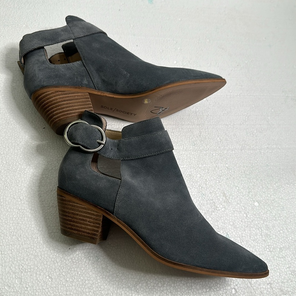 Sole society SO- Larayn blue pointy toe boots size 8.5 comfy - Picture 10 of 12